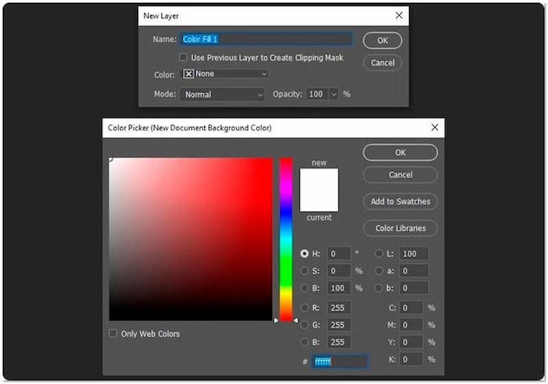 Neue Füllebene aufrufen