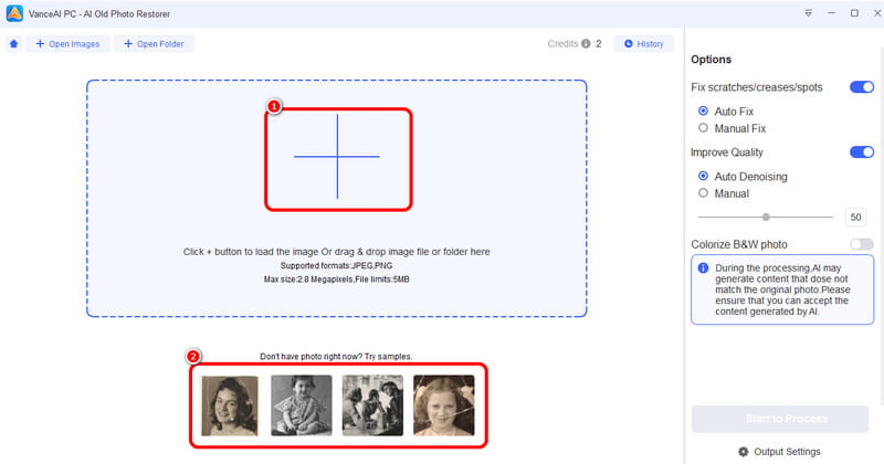 Foto hinzufügen – VanceAI Photo Restorer