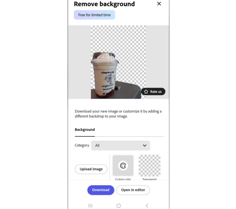 Adobe Express Hintergrundentferner-App
