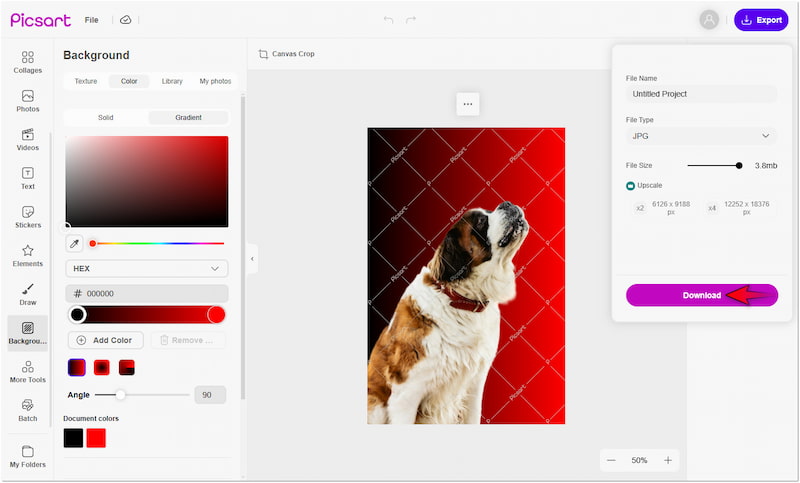 Geänderten Hintergrund herunterladen