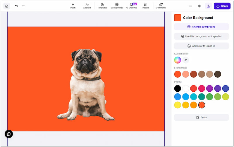 Photoroom Hintergrundfarbe ändern