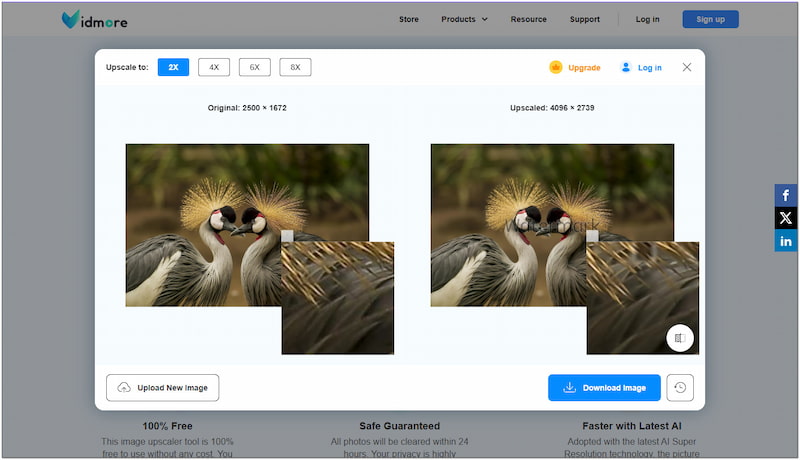 Vidmore kostenloser Online-Bild-Upscaler