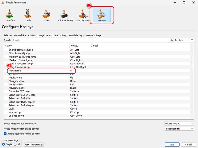 Tastenkürzel in VLC ändern