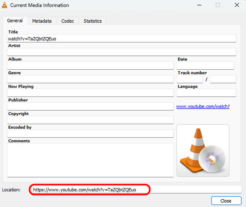 Link kopieren – im Browser öffnen – Video speichern – VLC