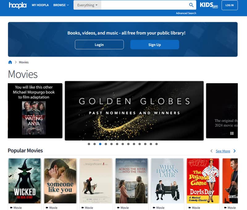 Hoopla Download-Seite