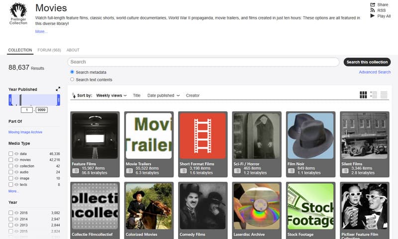 Internet Archive Download-Seite