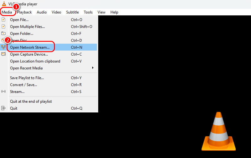 Medienbereich Netzwerkstream VLC