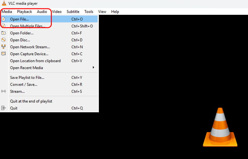 Video über Medien > Datei öffnen laden – VLC