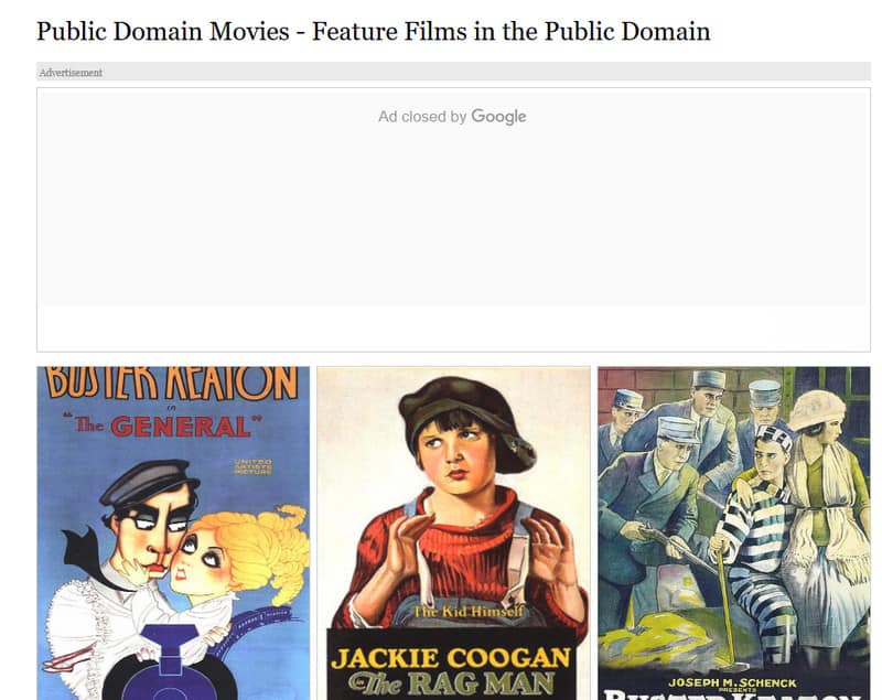 Publicdomainmovie Download-Seite