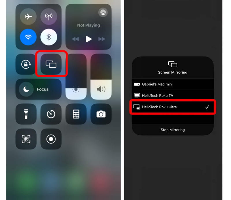 Bildschirmspiegelung Roku iPhone