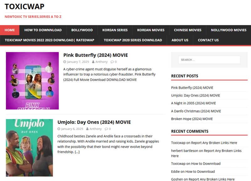 Toxicwap Download-Seite