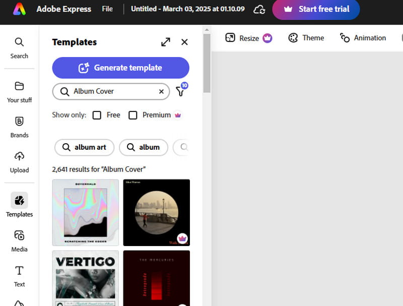 Adobe Express Album-Cover-Maker