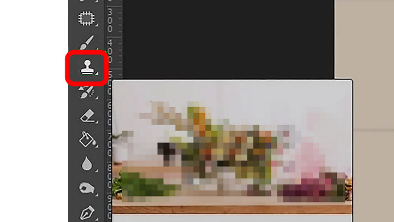 Auf Werkzeug „Clone Stamp“ klicken Photoshop