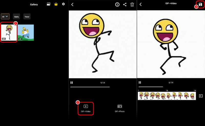 GIF auswählen – Video speichern