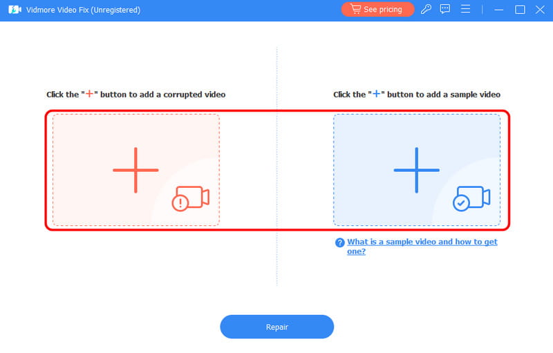 Beschädigtes Video in Vidmore hinzufügen