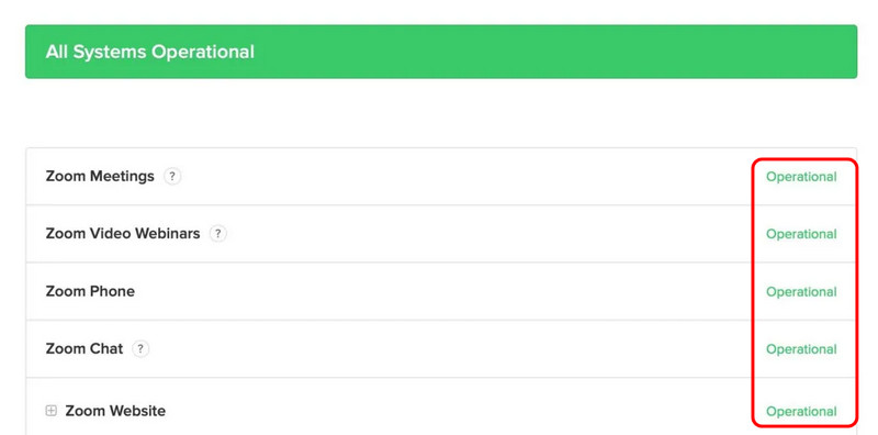Zoom-Dienststatus prüfen