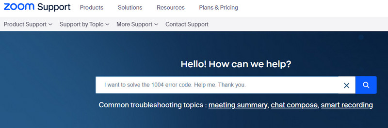 Zoom-Support kontaktieren