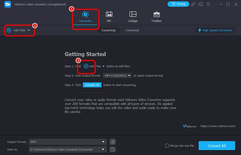 Converter-Bereich MPEG-Datei hinzufügen