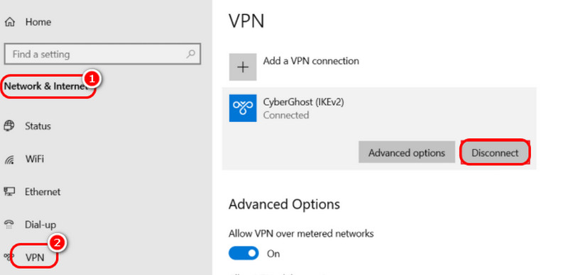 Alle VPN-Verbindungen deaktivieren