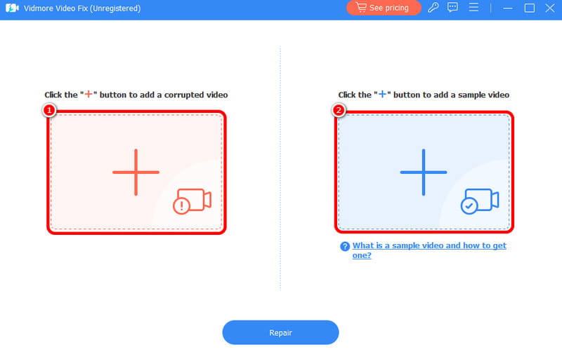 Drücken Sie Rot Blau Plus Vidmore
