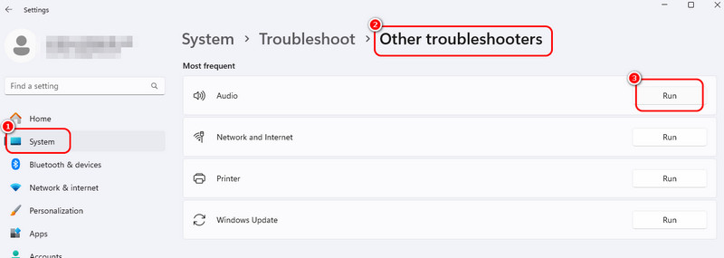 Audioproblembehandlung ausführen