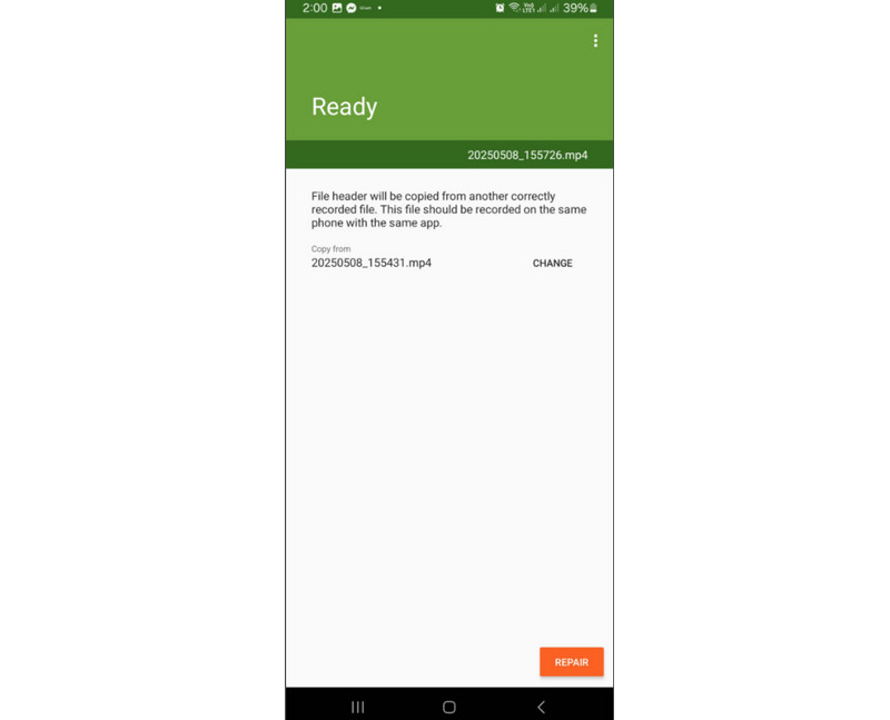Video-Reparaturfunktion