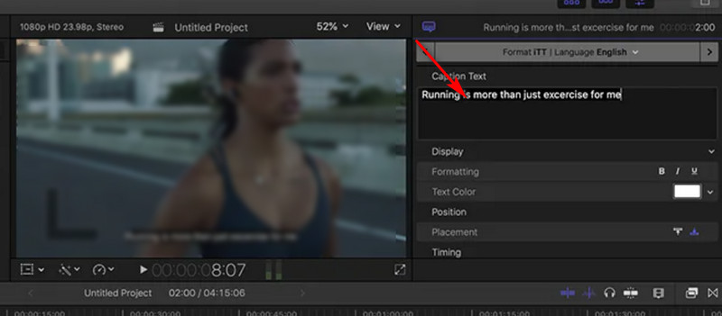 Final Cut Untertitel hinzufügen