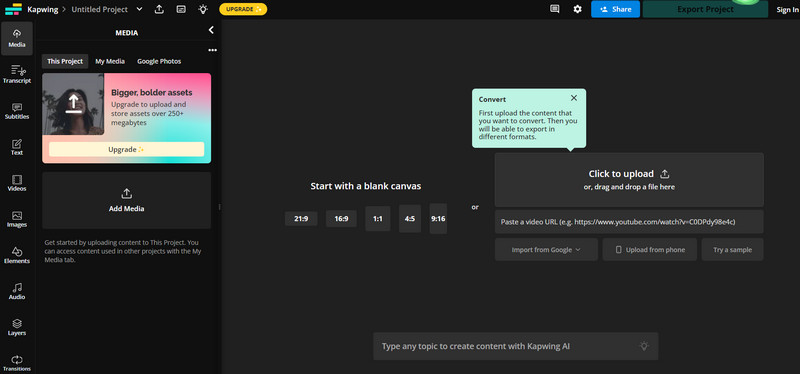 Kapwing Video Converter
