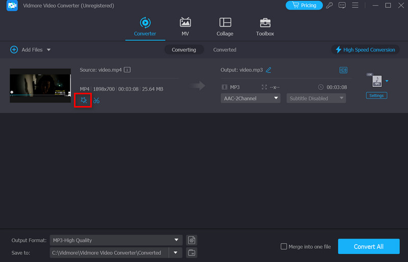 Vidmore Text hinzufügen – Hochladen