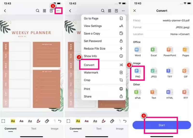 PDF in PNG umwandeln iPhone
