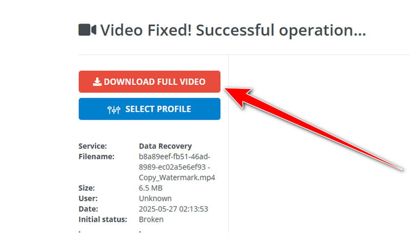 Gesamtes Video herunterladen Fixvideo