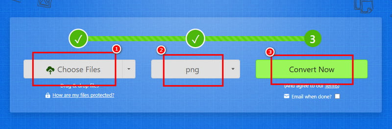 AVIF in PNG mit Zamzar konvertieren