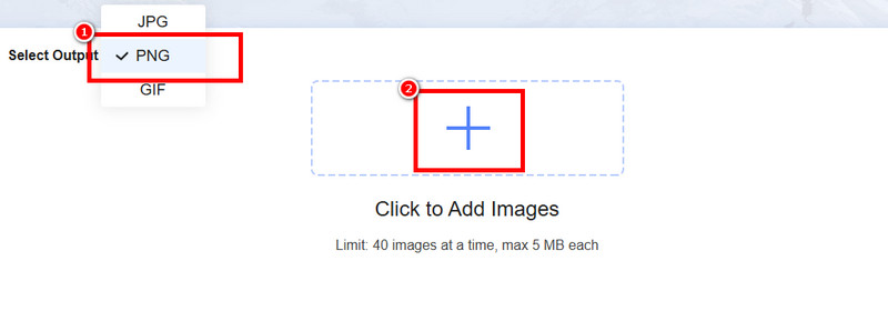 PNG auswählen – SVG-Datei hinzufügen – Vidmore