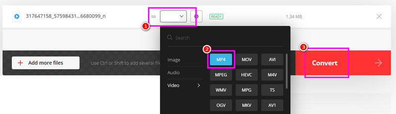 DivX in MP4 konvertieren Convertio