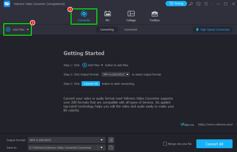 Dateien hinzufügen konvertieren Vidmore