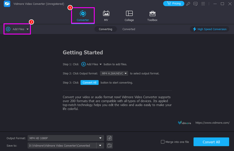 Dateien hinzufügen konvertieren Vidmore