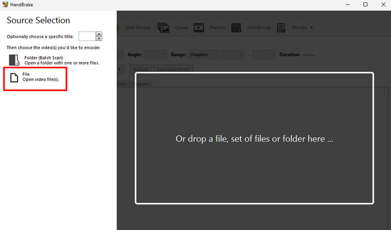 Datei WebM hinzufügen – HandBrake