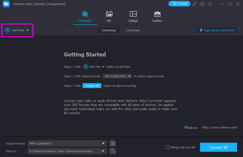 Dateien hinzufügen Vidmore