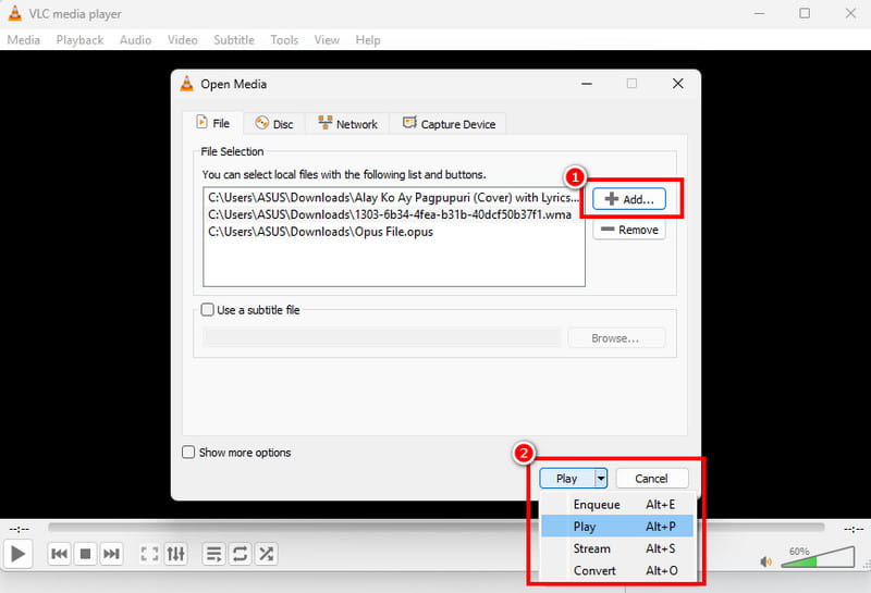 Audiodateien zusammenführen VLC