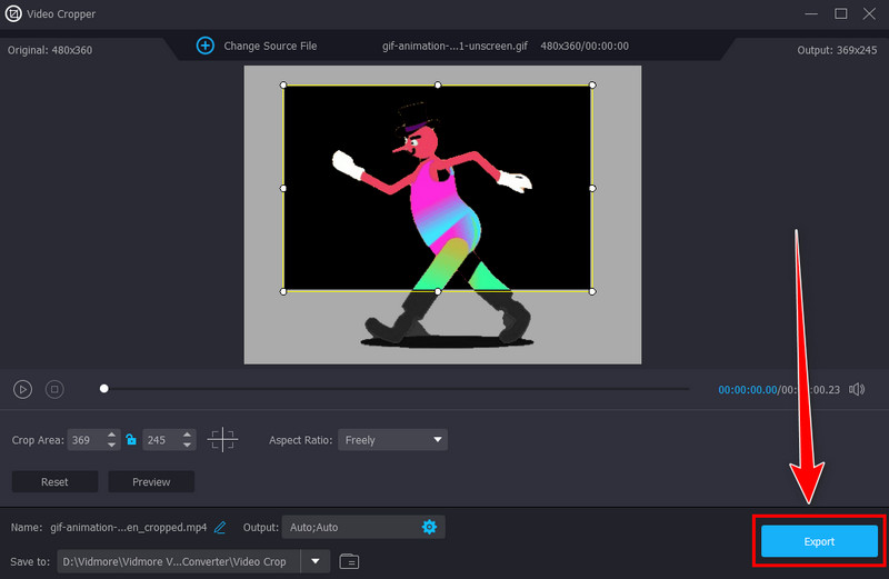 Skaliertes animiertes GIF exportieren Vidmore
