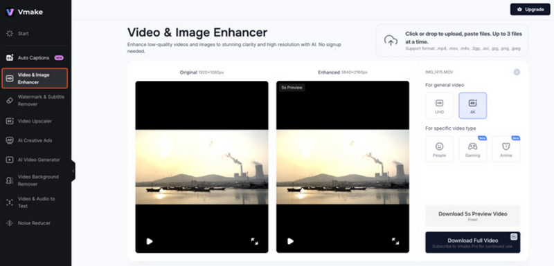 Vmake KI-Video-Enhancer