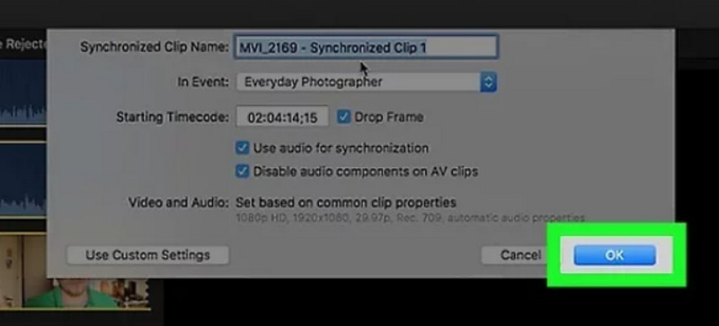 Final Cut-Einstellungen