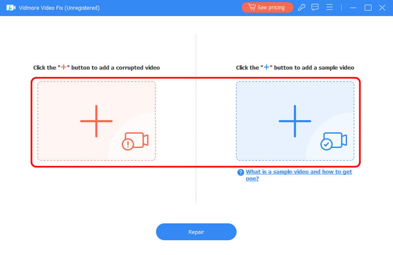 Rot‑blauer Plus‑Button – Vidmore
