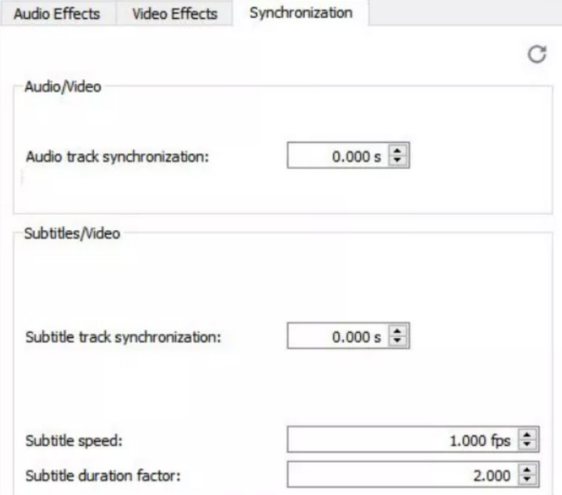 Registerkarte „Synchronisierung“