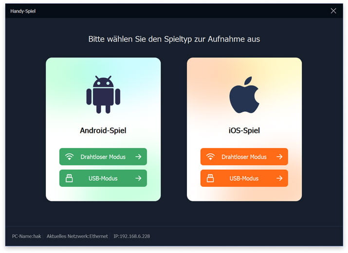 Mobilgerät wählen
