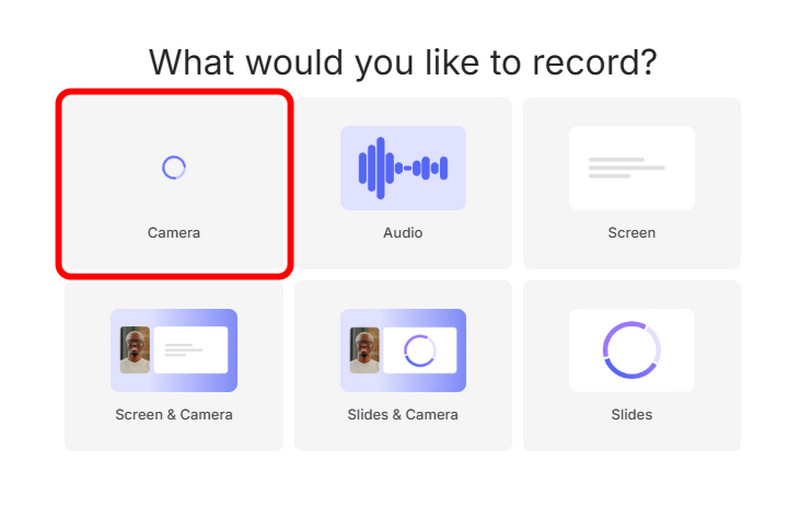 Kamera-Option in Veed