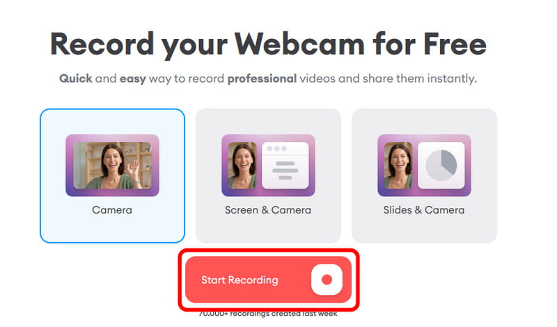 Aufnahme mit Veed starten