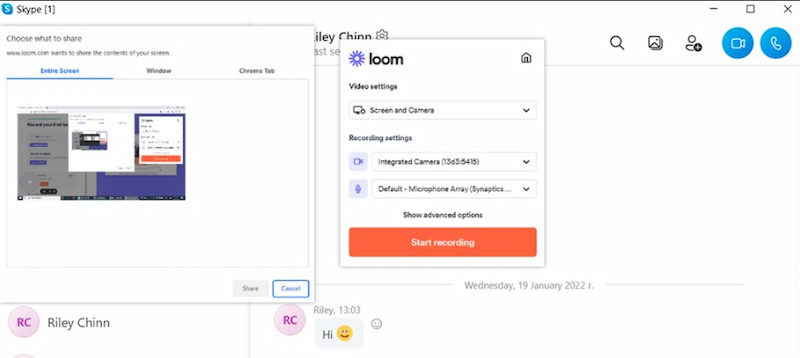 Loom Bildschirmrekorder Skype-Anrufrekorder