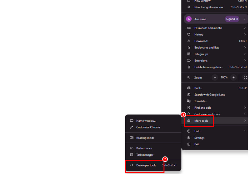 Weitere Tools Entwicklertools