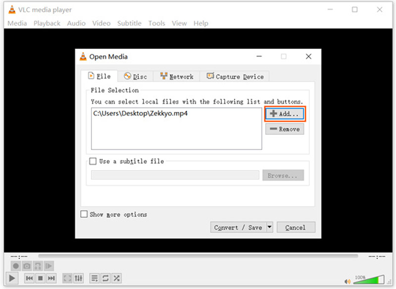 Zu komprimierendes Video hinzufügen